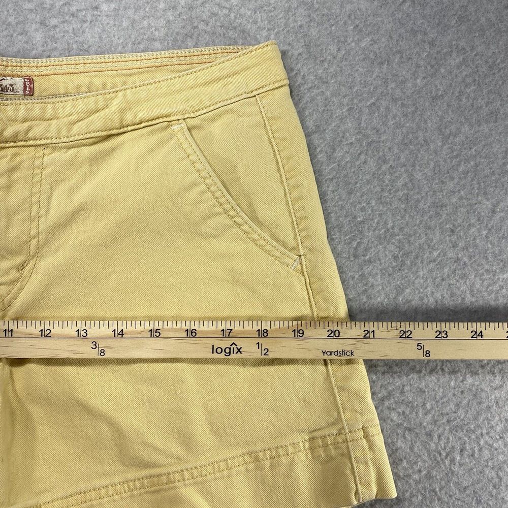 Levi's 545 Shorts Womens Size 10 Beige Flap Pockets Denim Jean Stretch Preppy - Picture 5 of 11